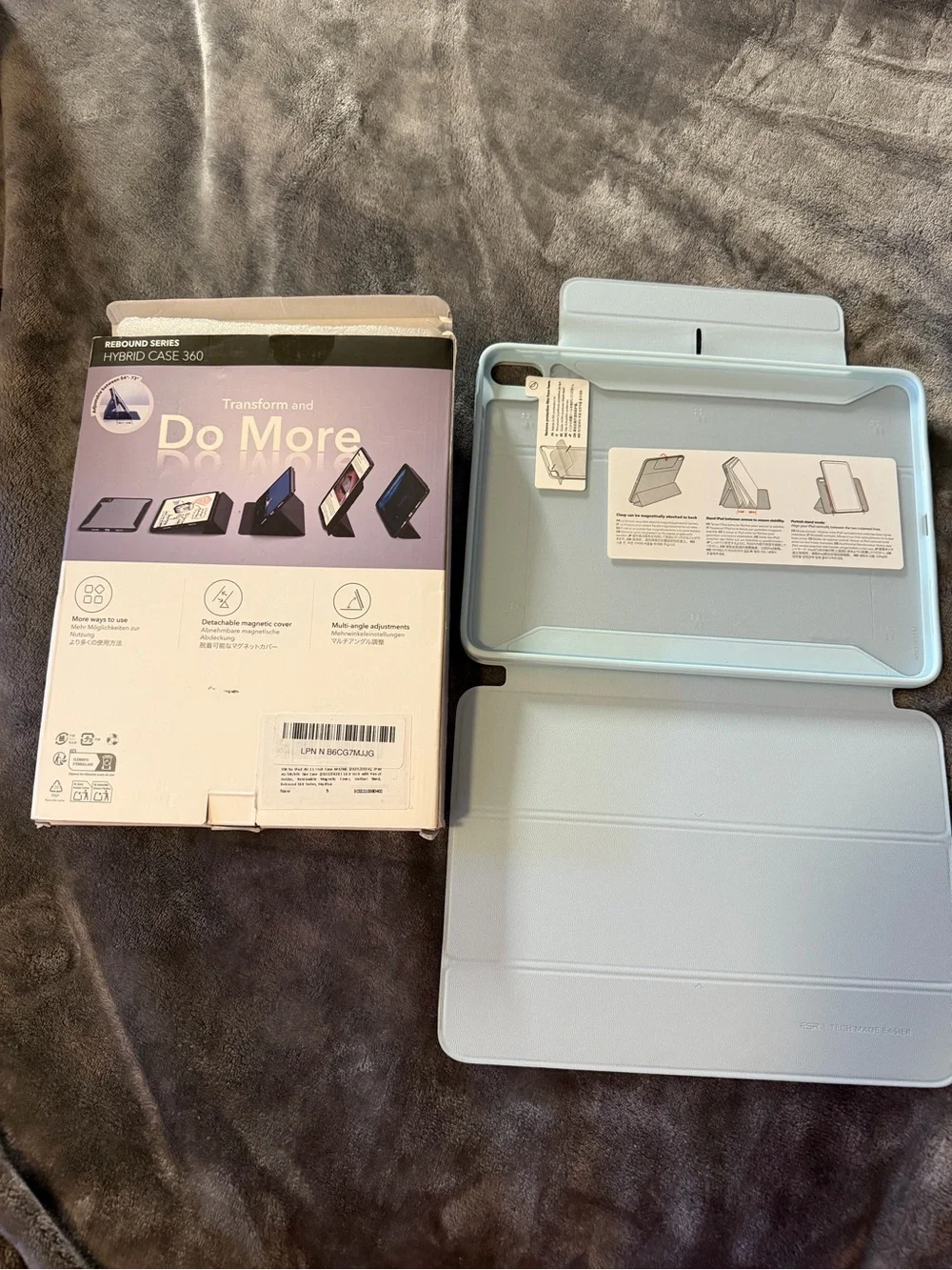 NEW ESR Hybrid Case 360 Tablet Cover for iPad Air 11in M3/M2- Skyblue